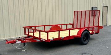 2025-Down2Earth-DTE7612G29-Deck-Over-Equipment-Car-Hauler-Utility-Home Owner-Trailer-Red