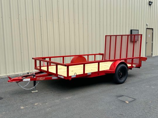 2025-Down2Earth-DTE7612G29-Deck-Over-Equipment-Car-Hauler-Utility-Home Owner-Trailer-Red