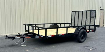 2025-Down2Earth-DTE7612G29-Deck-Over-Equipment-Car-Hauler-Utility-Home Owner-Trailer-Black