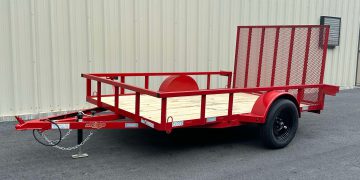 2025-Down2Earth-DTE7610G29-Deck-Over-Equipment-Car-Hauler-Utility-Home Owner-Trailer-Red