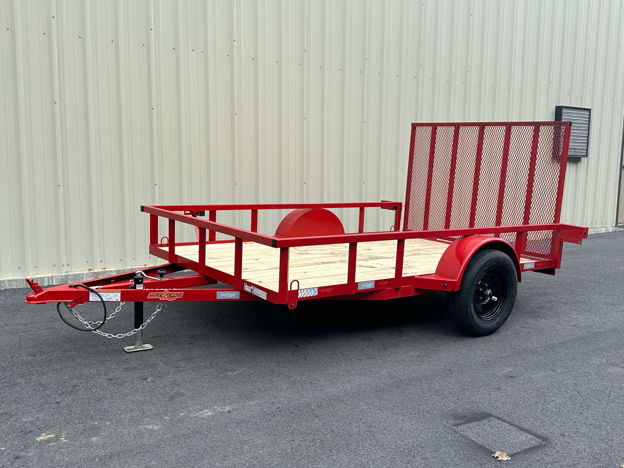 2025-Down2Earth-DTE7610G29-Deck-Over-Equipment-Car-Hauler-Utility-Home Owner-Trailer-Red