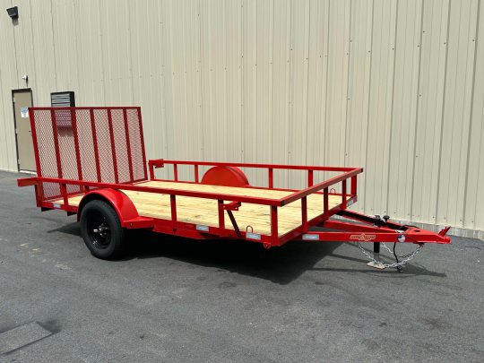 2025-Down2Earth-DTE7612G29-Deck-Over-Equipment-Car-Hauler-Utility-Home Owner-Trailer-Red