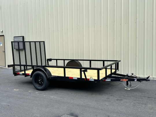 2025-Down2Earth-DTE7612G29-Deck-Over-Equipment-Car-Hauler-Utility-Home Owner-Trailer-Black