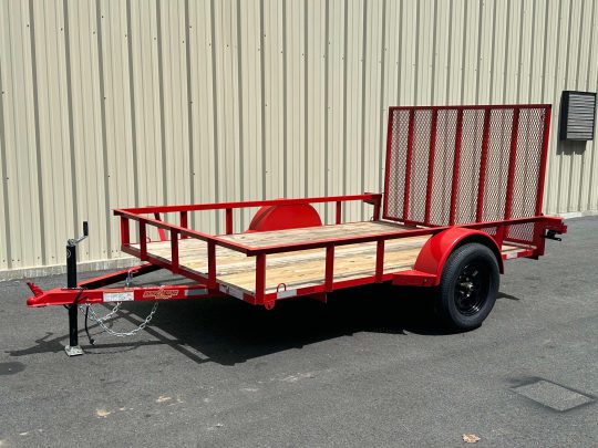 2025-Down2Earth-DTE7610FF29-Deck-Over-Equipment-Car-Hauler-Utility-Home Owner-Trailer-Red