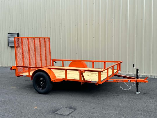 2025-Down2Earth-DTE7610FF29-Deck-Over-Equipment-Car-Hauler-Utility-Home Owner-Trailer-Orange