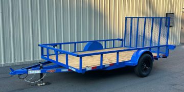 2025-Down2Earth-DTE7612G29-Deck-Over-Equipment-Car-Hauler-Utility-Home Owner-Trailer-Blue