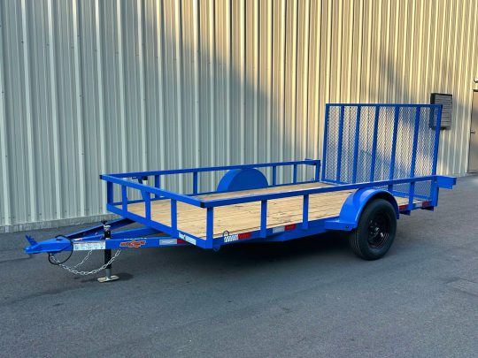 2025-Down2Earth-DTE7612G29-Deck-Over-Equipment-Car-Hauler-Utility-Home Owner-Trailer-Blue