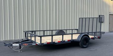 2025-Down-2-Earth-DTE7614G29–Angle-Series-6’4”x14’-Trailer-Grey