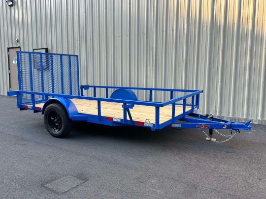 2025-Down2Earth-DTE7612G29-Deck-Over-Equipment-Car-Hauler-Utility-Home Owner-Trailer-Blue