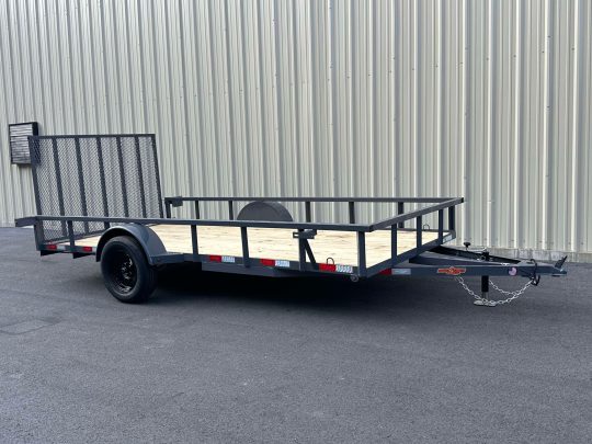 2025-Down-2-Earth-DTE7614G29–Angle-Series-6’4”x14’-Trailer-Grey