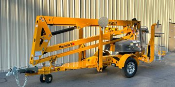 2024-Haulotte-4527A-Tow-Behind-Man-Lift-Cherry-Picker-Boom-Lift-Rental-Tree Work-Diesel-Hybrid-Electric