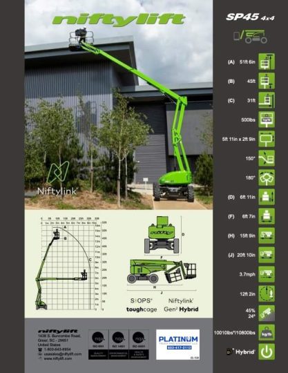 2024-Niftylift-SP45-4x4-Diesel-Boom-Man-Lift-New