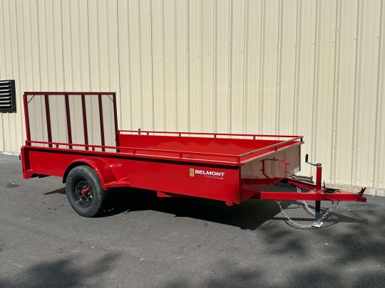 2025-Belmont-UT612SS-Solid-Side-Utility-Trailer-(Red)-Enclose-Sides-Tilt-Deck-Ramp